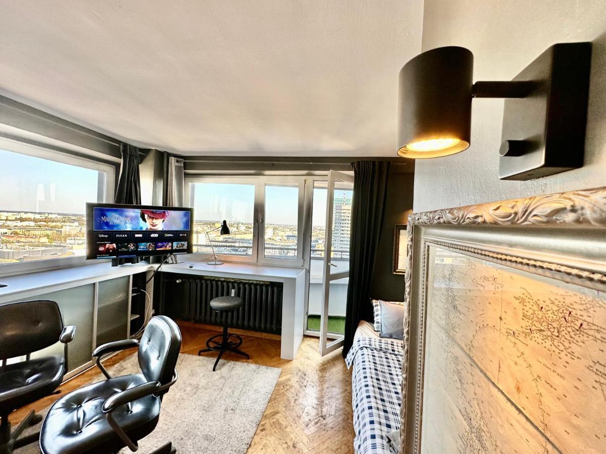 Super Apartament GREY Centrum 2x Metro Fast WiFi 300 Mbs Netflix AppleTV SmartTV Spotify Panorama Miasta Varsóvia Exterior foto